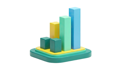 Abstract 3D Bar Chart with Pastel Colors