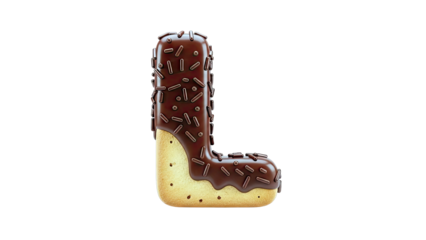 Chocolate Sprinkled Letter L Cookie