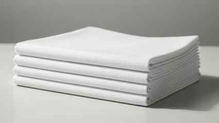 Neatly folded white cotton fabric expressing care, preparation, and unseen effort. Minimal neutral background ideal for service quality, professionalism, wellness branding, and corporate trust concept