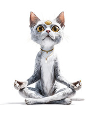 Serene cat in meditation pose