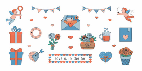 A charming collection of valentine s day themed illustrations and decorations