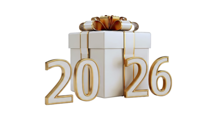 Gift Box with 2026 Numbers