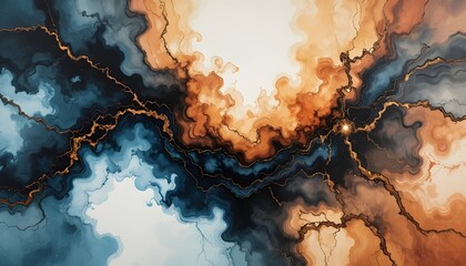 Marble ink abstract art from original painting on high quality paper creating smooth elegant background