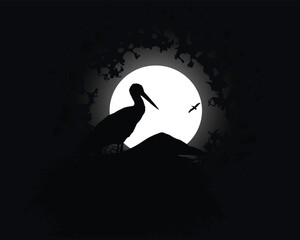 swan silhouette illustration vector design