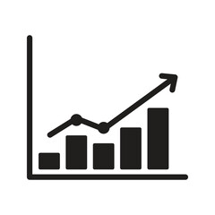 Business growth chart icon. Financial earnings analytics chart icon