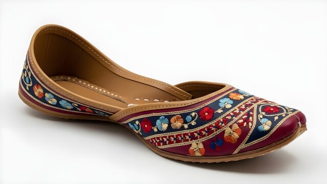 Traditional indian embroidered mojari shoe