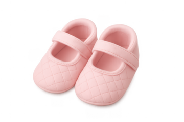 Pink quilted baby booties for newborn girl