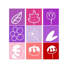 Rectangle With abstract objects  icons set