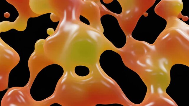 Jelly-Like Translucent Liquid Shapes Bouncing and Deforming in Smooth Seamless Loop