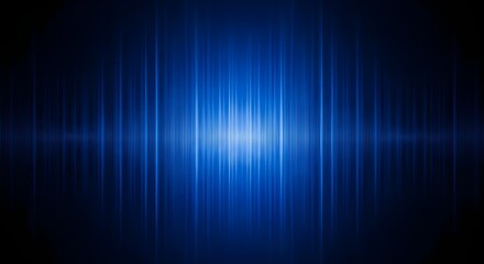A vibrant blue light shines brightly in a dark background with vertical lines