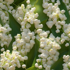 Lily of the Valley petals texture seamless botanical floral background