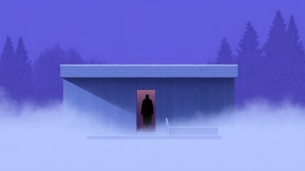 Mysterious structure emerges from fog, hinting at cold plunge ex