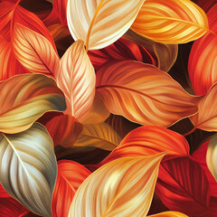 Seamless maranta petals texture botanical background pattern