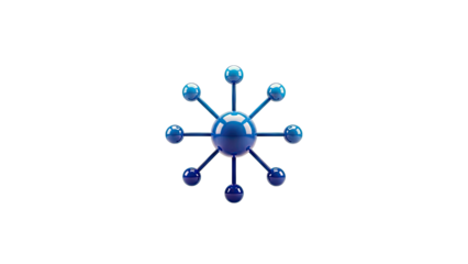 Abstract Blue Molecule Structure
