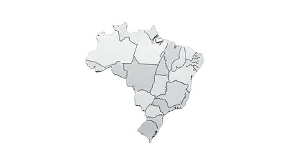 Obraz premium 3D Map of Brazil with State Borders
