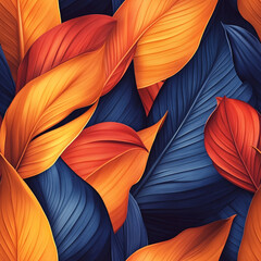 Seamless Strelitzia petals texture background