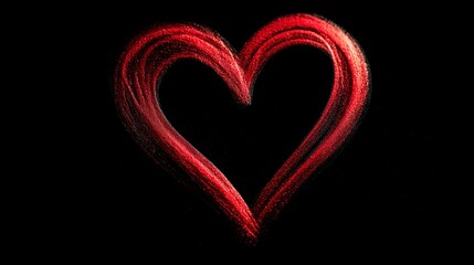 adore. A red heart symbol on a black background, an emotional expression with deep contrast. wellbeing guides, coaching materials, designed for mental health education and mindfulness programs.