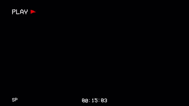 4k video Vintage VHS Playback with Timestamp and Play Icon