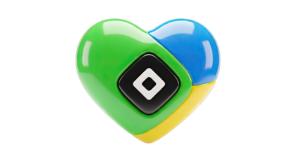 Heart-shaped object with geometric design