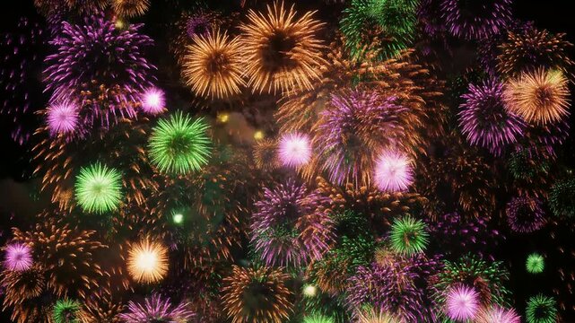 夏夜を彩る鮮烈な花火の躍動感あふれる情景