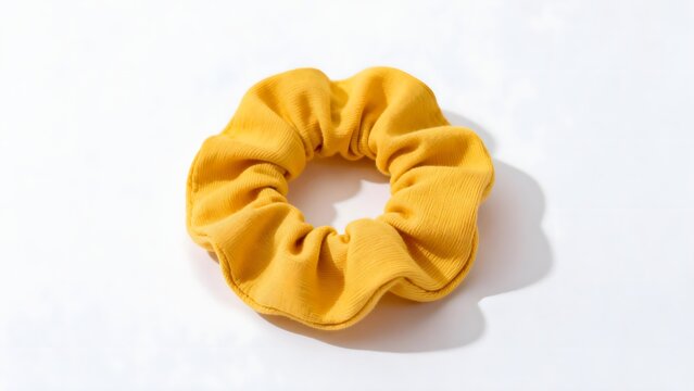 YellowFabricScrunchie