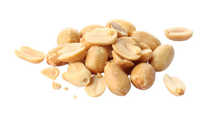 Obraz premium pile of peanuts isolated on transparent background, PNG