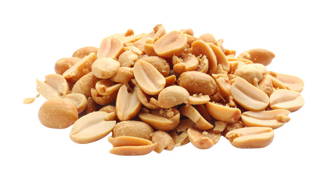 pile of peanuts isolated on transparent background.