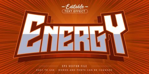 Editable text effects on energy text.