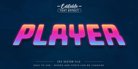 Player text, editable text effect.