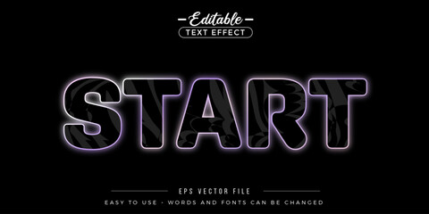 Black start text, editable text effect.