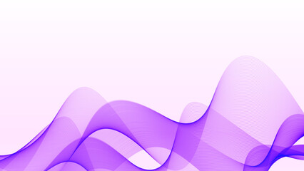 Abstract flowing purple translucent waves creating a dynamic and modern digital background design.