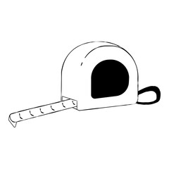 Simple Tape Measure Illustration on Black