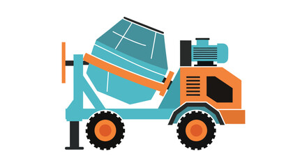 Naklejka premium Cement mixer truck vector illustration for construction and industrial building sites