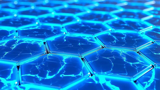 Hexagonal pattern with blue light