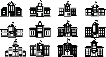 School building icon vector illustration