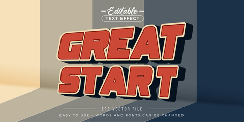 Great start text style effect. Editable text effect.