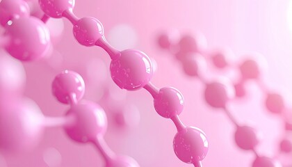 Abstract Pink Molecular Structure with Soft Bokeh Background and Gentle Lighting