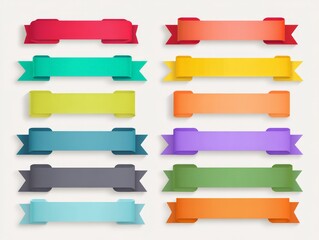 a collection of different ribbon banners 