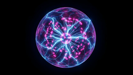Abstract Energy Sphere Representing Quantum Technology and Digital Power