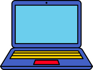 Laptop computer technology flat illustration