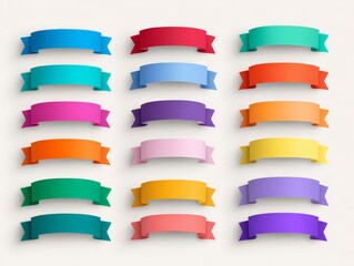 a collection of different ribbon banners 