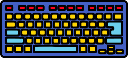 Colorful Computer Keyboard Icon for Typing and Data Entry