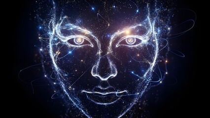 abstract blue background with glowing lines