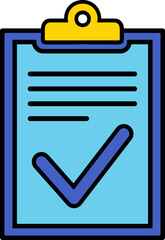 Clipboard Icon with Checkmark and Document Lines