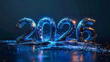 Futuristic 2026 rendering with glowing neon-blue digital effects