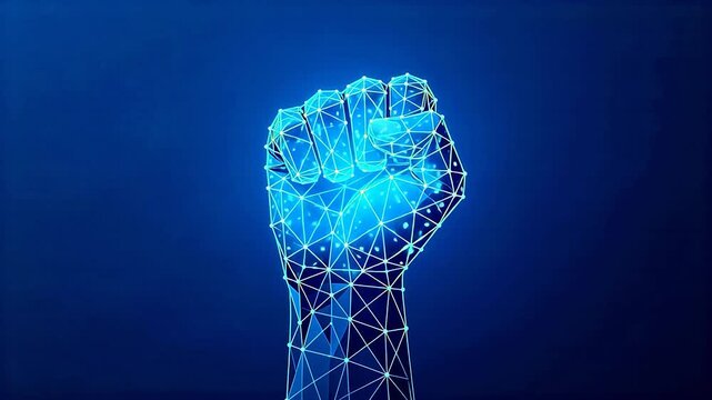 Futuristic glowing fist design