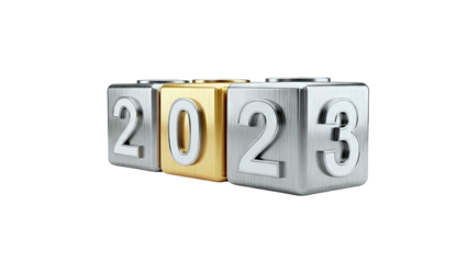 2023 Year Blocks with Gold Accent