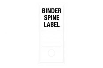 Binder spine label template for document organization