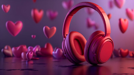 headphones on a pink background