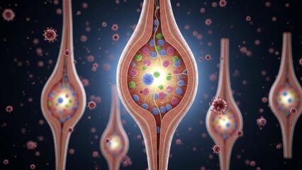 magnificent detailed illustration of neuron signaling pathways in nervous system